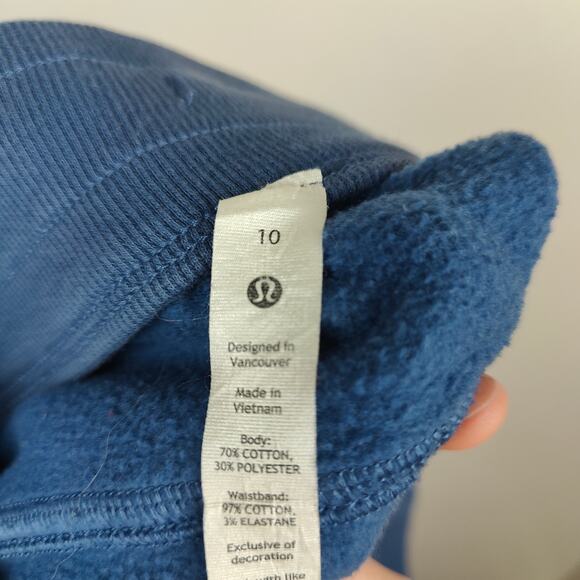 Lululemon Scuba Mid-Rise Wide-Leg Pant Womens 10 Full Length Pitch Blue Sweats - Picture 8 of 10